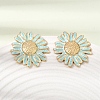 304 Stainless Steel Enamel Stud Earrings SA-CBA0141-03G-3