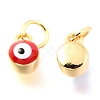 Brass Enamel Pendants KK-Y001-02B-04G-2