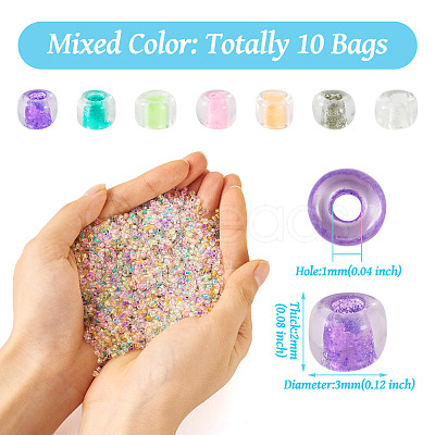 10 Bags Glass Round Seed Beads GLAA-TA0001-85-1