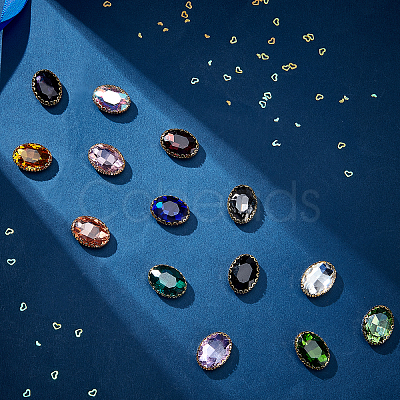 AHADEMAKER 36Pcs 18 Colors Sew on Rhinestone RGLA-GA0001-03-1