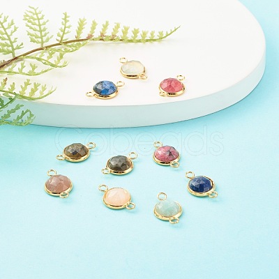Natural Mixed Gemstone Links Connectors PALLOY-JF00755-1