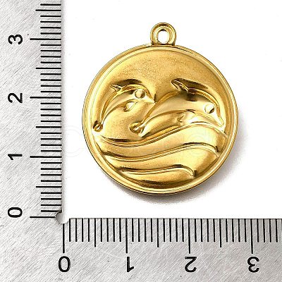 304 Stainless Steel Enamel Pendants STAS-Z163-21G-03-1