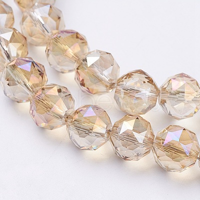 Electroplate Glass Beads Strands EGLA-J015-10mm-07-1