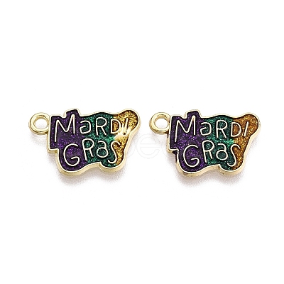 Carnival/Mardi Gras Theme Alloy Enamel & Glitter Powder Pendants ENAM-T020-53I-RS-1
