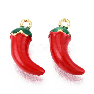 Brass Enamel Pendants KK-N257-51G-1