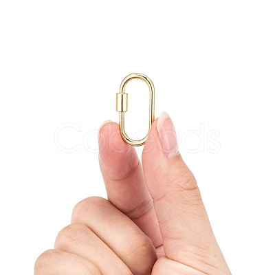 Brass Screw Carabiner Lock Charms X-KK-T047-07G-1