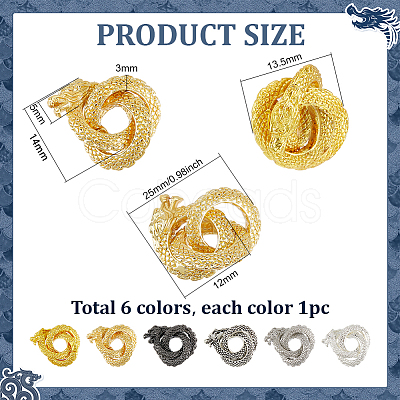 6Pcs 6 Colors Brass Beads KK-PH0014-62-1