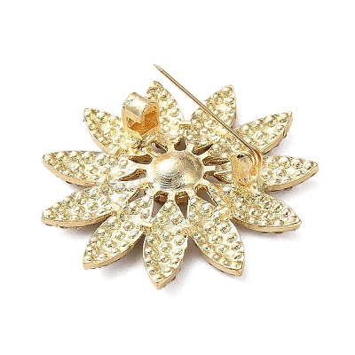 Flower Rhinestone Brooch JEWB-G040-08G-01-1