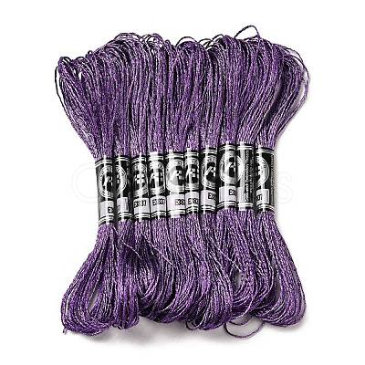 10 Skeins 12-Ply Metallic Polyester Embroidery Floss OCOR-Q057-A11-1
