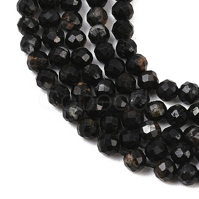 Natural Black Tourmaline Beads Strands G-D320-A04-3mm-02-1