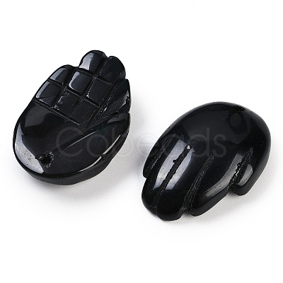 Natural Black Stone Pendants G-K359-03B-1