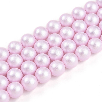 Baking Paint Pearlized Glass Pearl Bead Strands HY-N002-8mm-C03-1