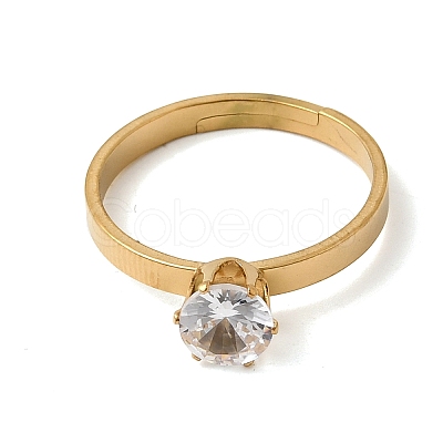 304 Stainless Steel Pave Cubic Zirconia Finger Rings for Women RJEW-B161-02G-01-1