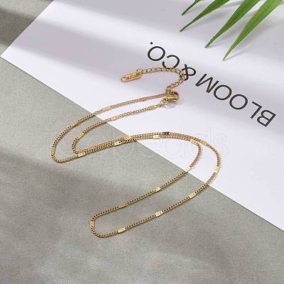 304 Stainless Steel Figaro Chain Necklaces NJEW-JN03487-01-1