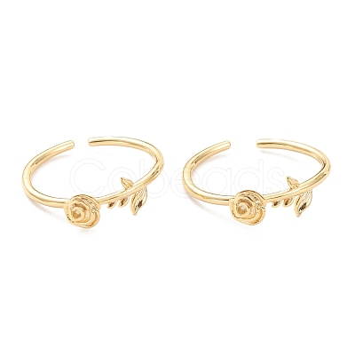 Adjustable Brass Cuff Rings RJEW-J074-07G-1