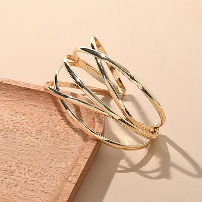 Electrophoresis Iron Cuff Bangles BJEW-M057-07G-1