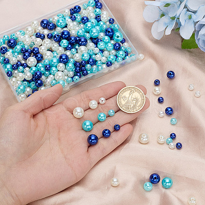215Pcs 80G ABS Plastic Imitation Pearl Beads KY-HY0001-19C-1