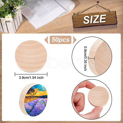 Unfinished Schima Wooden Round Pieces WOOD-WH0027-73-1