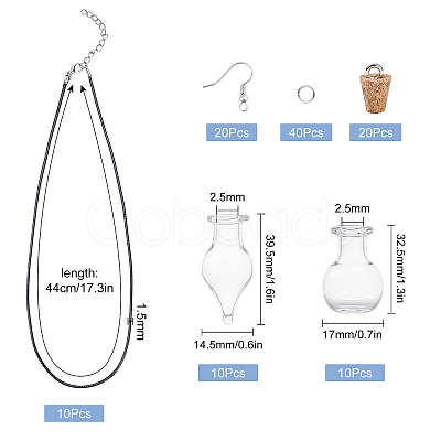 90Pcs DIY Glass Wishing Bottle Jewelry Sets Kits DIY-SC0014-96P-1