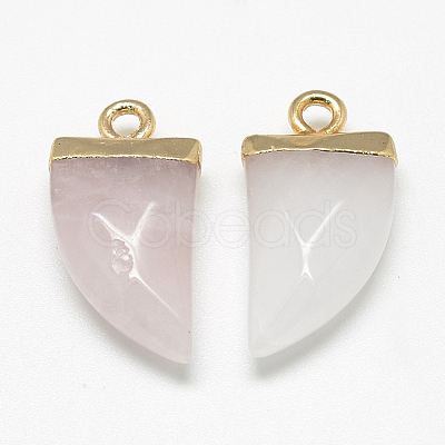 Natural Rose Quartz Pointed Pendants G-Q966-11-1