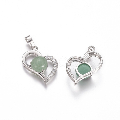 Natural Green Aventurine Pendants G-L512-O10-1