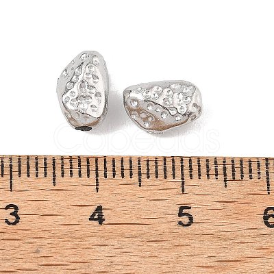 Hammered 304 Stainless Steel Beads STAS-B127-01P-09-1