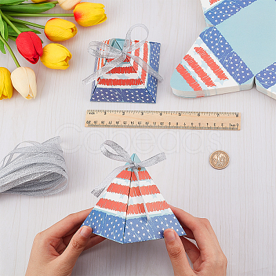 Pyramid Shape Candy Packaging Box CON-WH0078-27-1