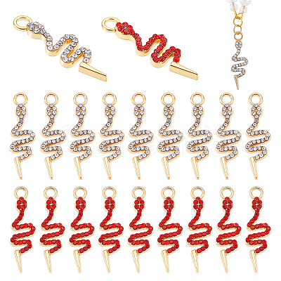 20Pcs 2 Styles Alloy Rhinestone Pendants FIND-NB0006-29-1