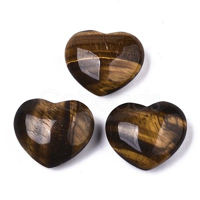 Natural Tiger Eye Heart Love Stone G-N0326-56E-1