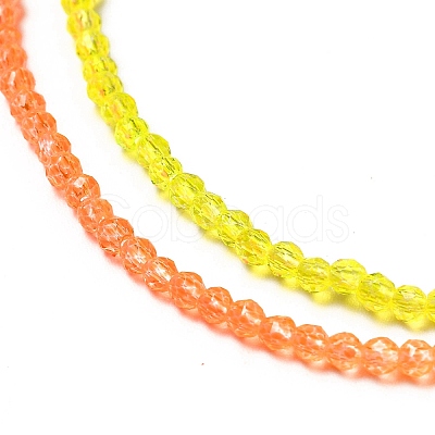 Transparent Gradient Color Glass Beads Strands GLAA-H021-01A-09-1