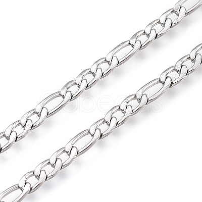 Tarnish Resistant 304 Stainless Steel Figaro Chain CHS-M003-12P-C-1