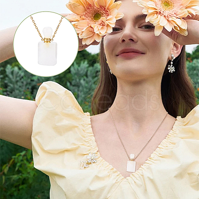 1Pc Natural Quartz Crystal Perfume Bottle Necklaces NJEW-PH0001-37B-02-1
