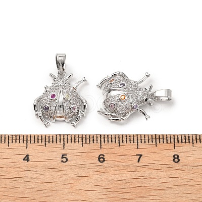 Brass Micro Pave Cubic Zirconia Pendants KK-G533-23P-1