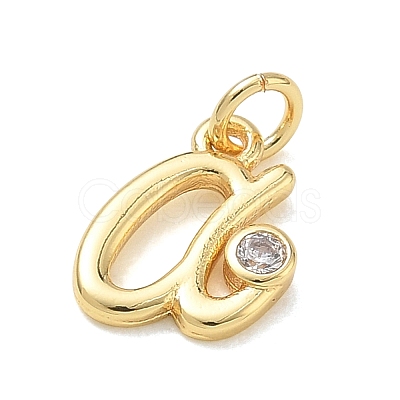 Brass Micro Pave Cubic Zirconia Charms KK-D289-66G-1