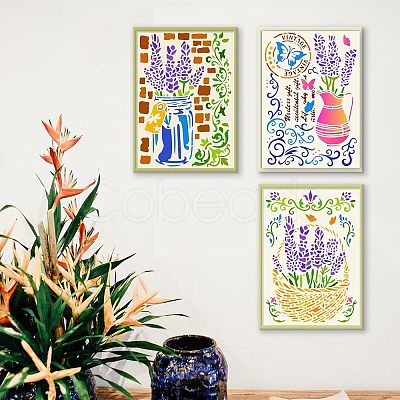 3Pcs 3 Styles PET Out Drawing Painting Stencils DIY-WH0416-0012-1