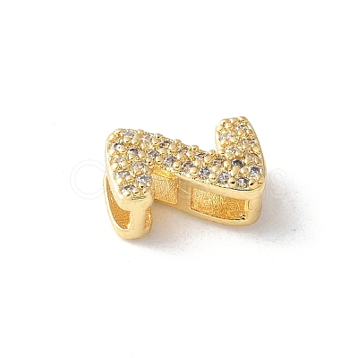 Brass Micro Pave Clear Cubic Zirconia Initial Multi-strand Links KK-S520-01G-23-1