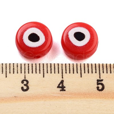 Opaque Printed Acrylic Beads OACR-G038-04A-1