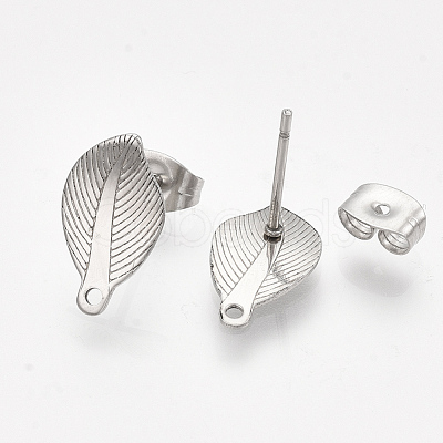 Non-Tarnish 304 Stainless Steel Stud Earring Findings STAS-S079-67B-1