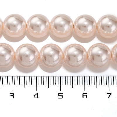 Baking Paint Pearlized Glass Pearl Round Bead Strands PEAR-H019-02D-01-1