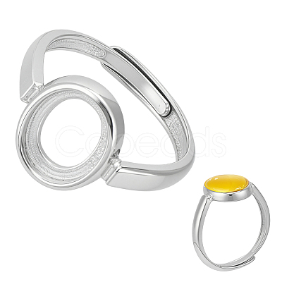 1Pc 925 Sterling Silver Adjustable Ring Components STER-BC0003-97F-P-1