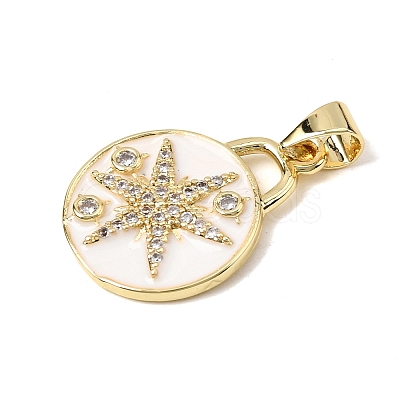 Brass Micro Pave Clear Cubic Zirconia Pendants KK-H267-009A-G-1