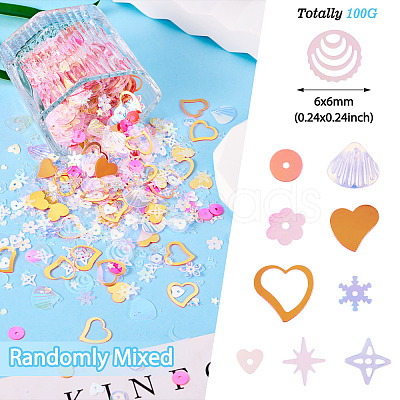 100G Plastic Sequins Beads PVC-TA0001-04D-1