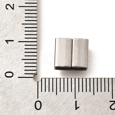 Letter Style 304 Stainless Steel Square Slide Charms STAS-L132-19N-1