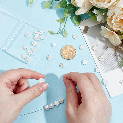 26Pcs 26 Styles Natural White Shell Flower Beads BSHE-PH0001-60-1