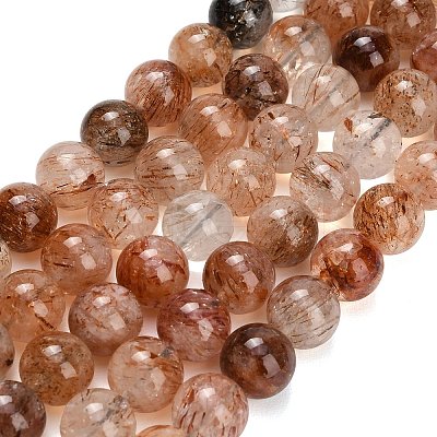 Natural Black Gold Rutilated Quartz Beads Strands G-L657-B02-12mm-1