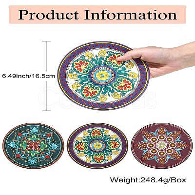 3 Pcs 3 Styles Creative Ethnic Style Silicone Coasters ST-CJ0008-11-1