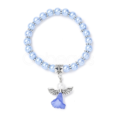 Lovely Wedding Dress Angel Bracelets for Kids BJEW-JB00727-01-1