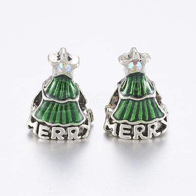 Tibetan Style Alloy European Beads ENAM-G120-01AS-1