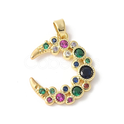 Brass Micro Pave Cubic Zirconia Pendants KK-K403-02G-01-1