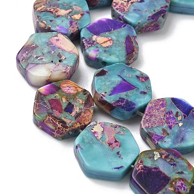 Dyed Synthetic Imperial Jasper Beads Strands G-D337-14mm-A01-1